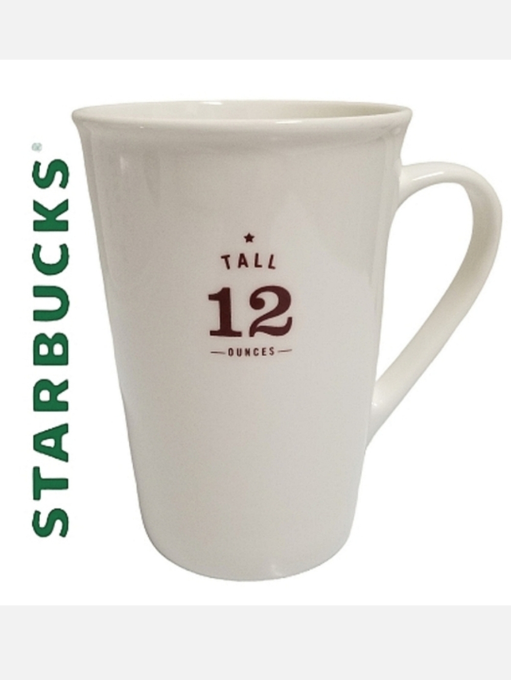 STARBUCKS 2010 TALL 12 Ounce White Coffee Cup Mug